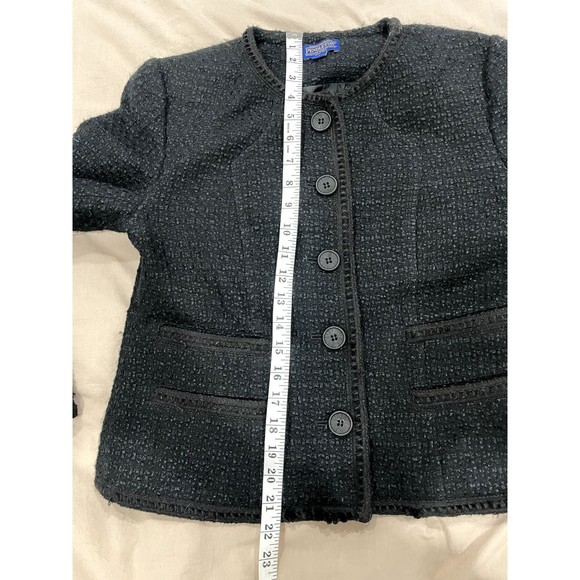 Pendleton Womens 6 Jacket Collarless Textured Black 5 Button Work Boss Corporate - Picture 7 of 7